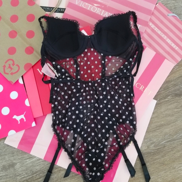 Victoria's Secret Vintage Sexy Little Things Polka Dot Ruffle Mesh Lingerie NWT - Picture 9 of 14